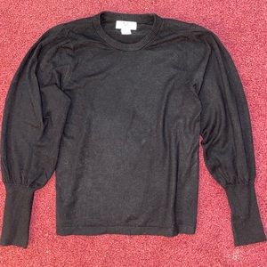 Super soft black puff sleeve sweater